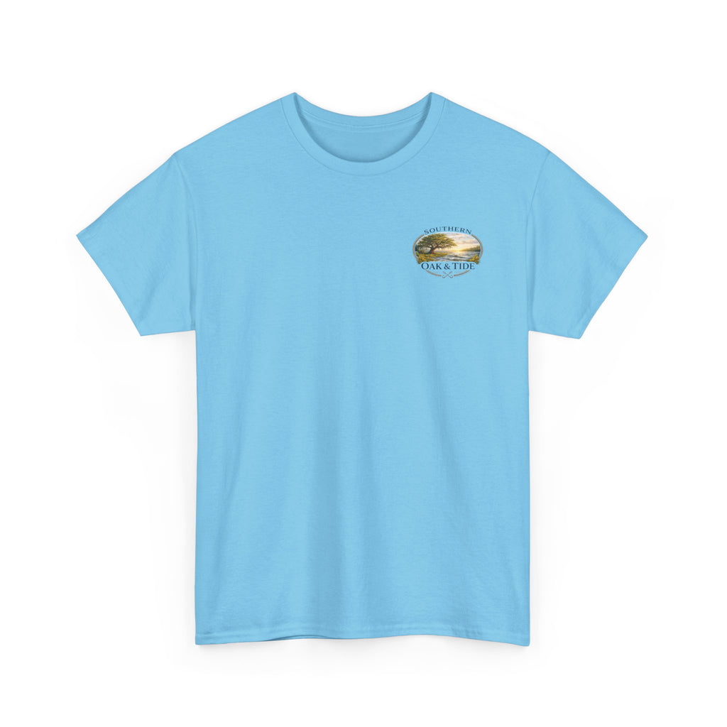 Unisex Heavy Cotton Tee(deer jumping across stream)
