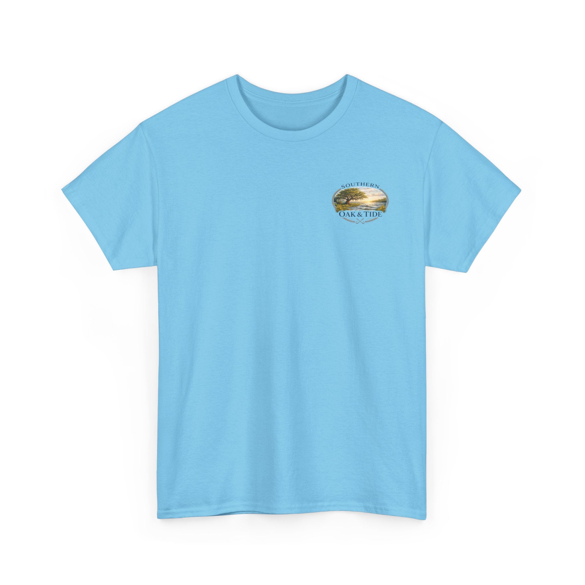 Unisex Heavy Cotton Tee(deer jumping across stream)