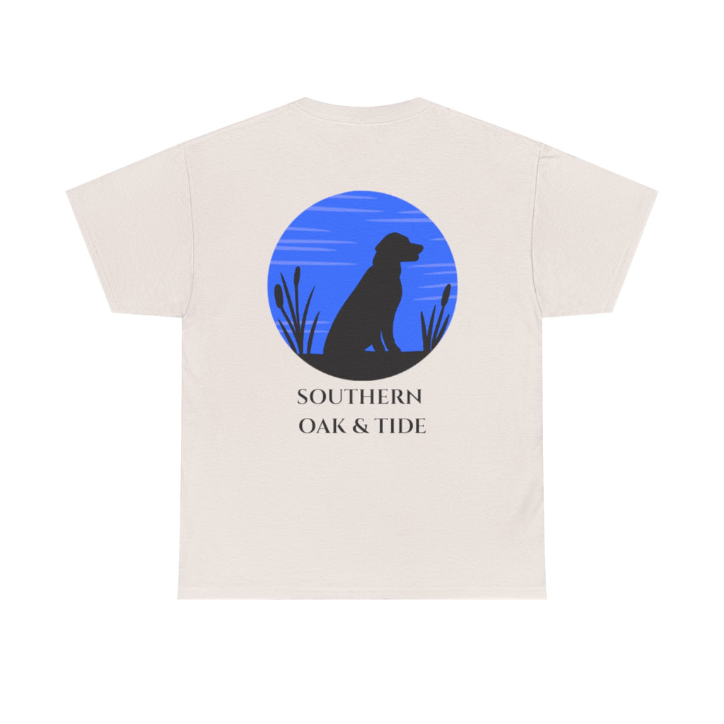 Unisex Heavy Cotton Tee(dog in sunset)