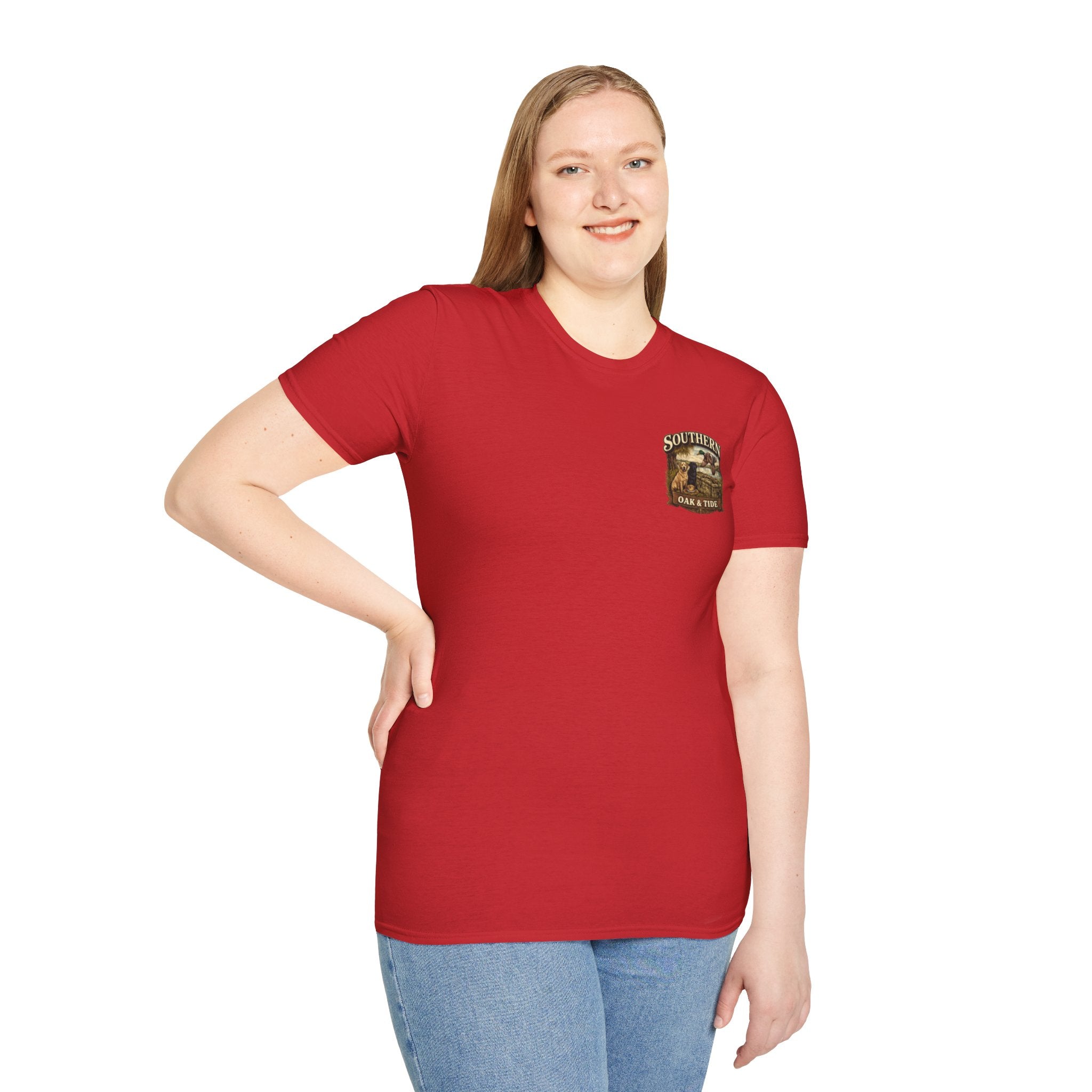Southern Oak & Tide T-Shirt — Hunting Dogs, Duck & Sunset Graphic Tee