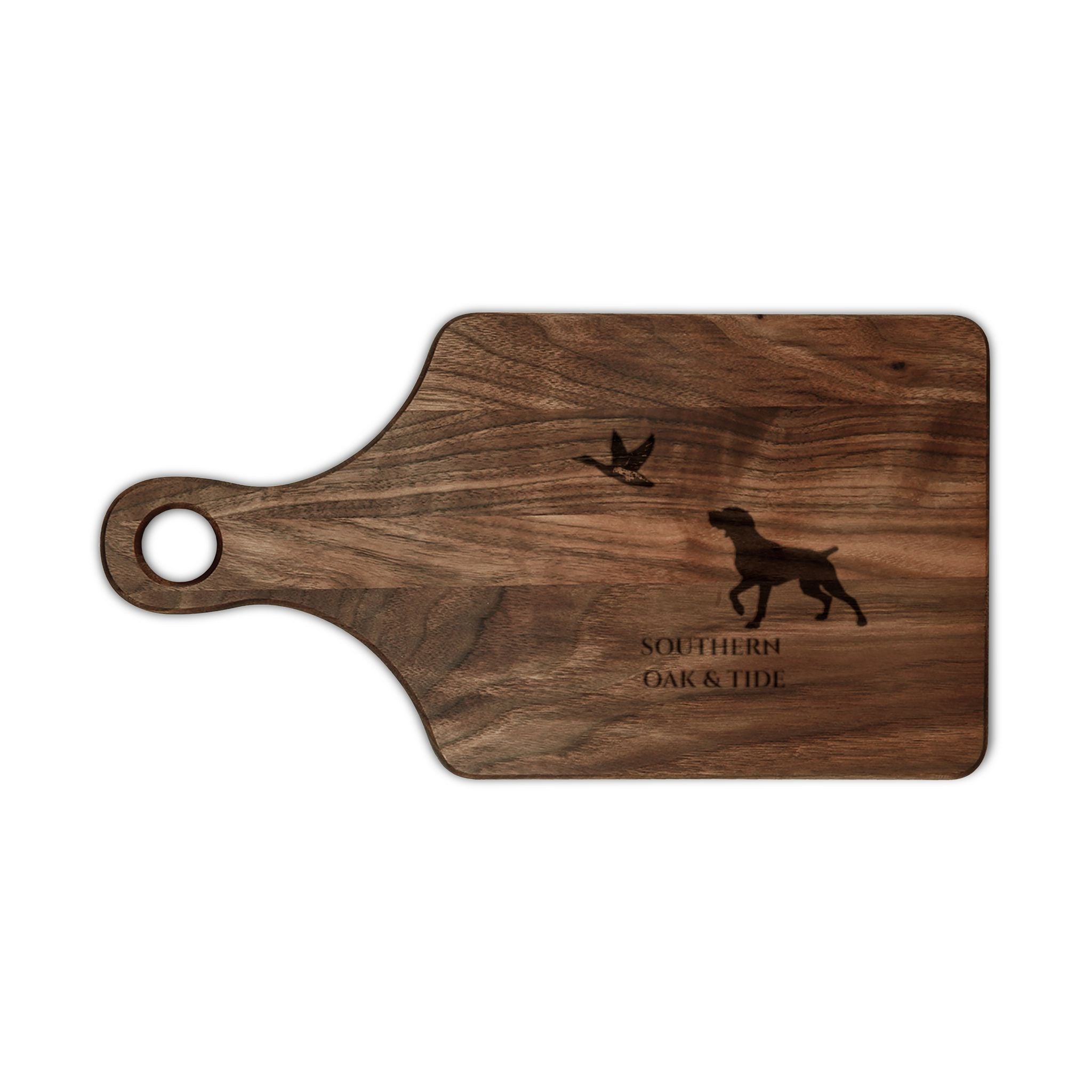 Hunting Dog and Duck Engraved Wooden Cutting Board | Personalized Cutting Board