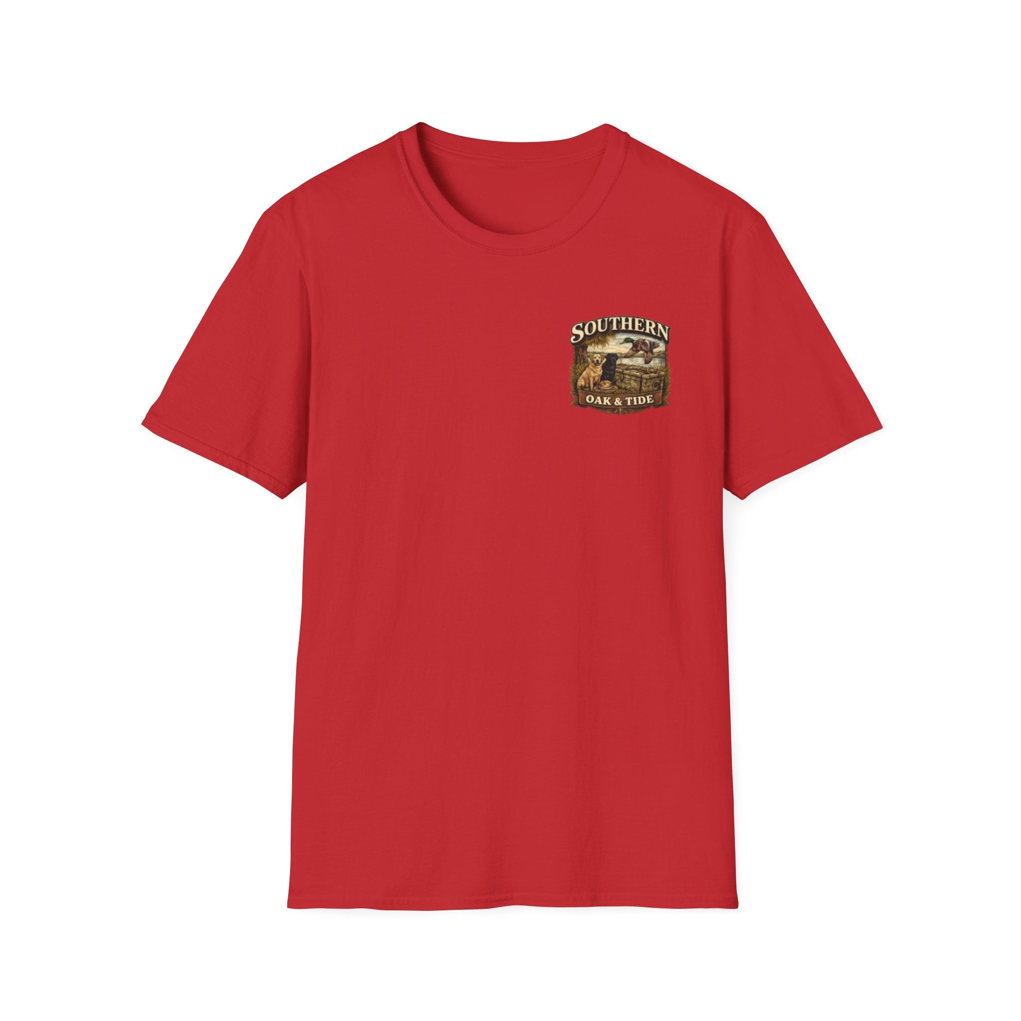 Southern Oak & Tide T-Shirt — Hunting Dogs, Duck & Sunset Graphic Tee