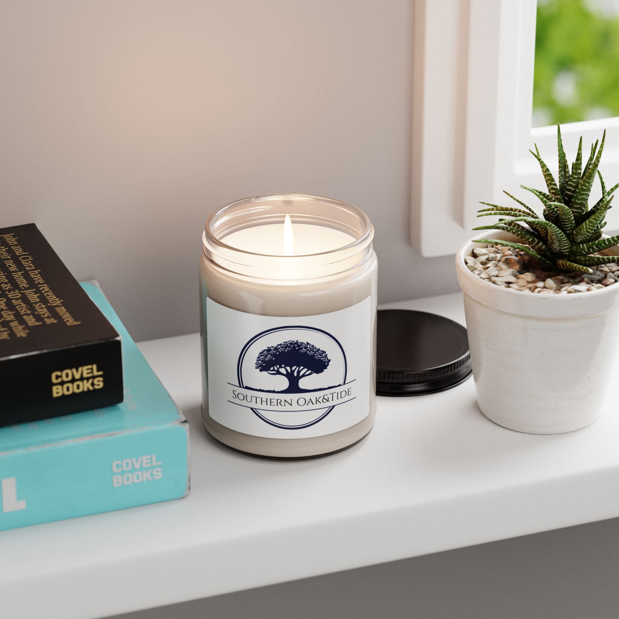 Southern Oak & Tide logo Candle, Soy Candle 9oz | Coastal Oak Scent