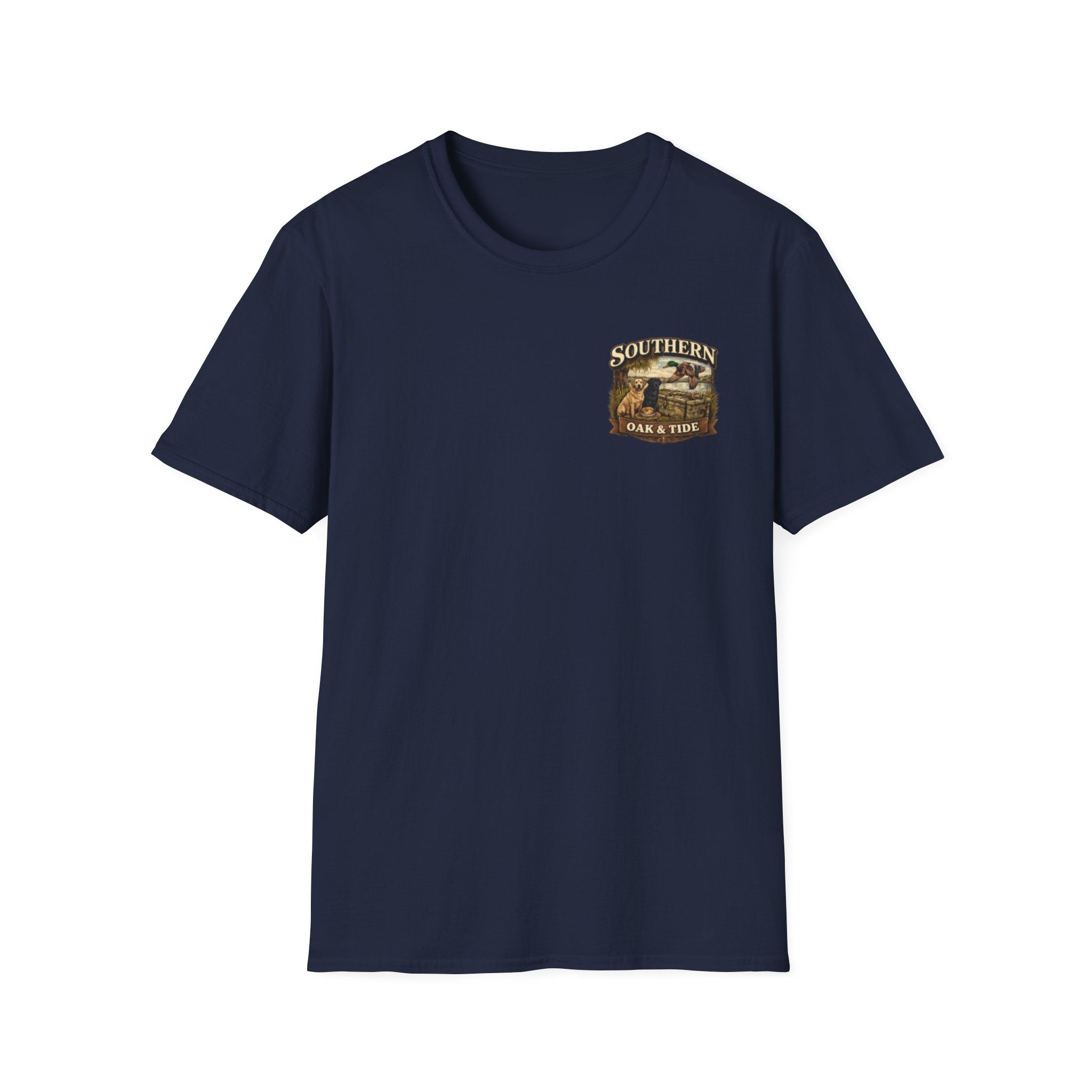 Southern Oak & Tide T-Shirt — Hunting Dogs, Duck & Sunset Graphic Tee