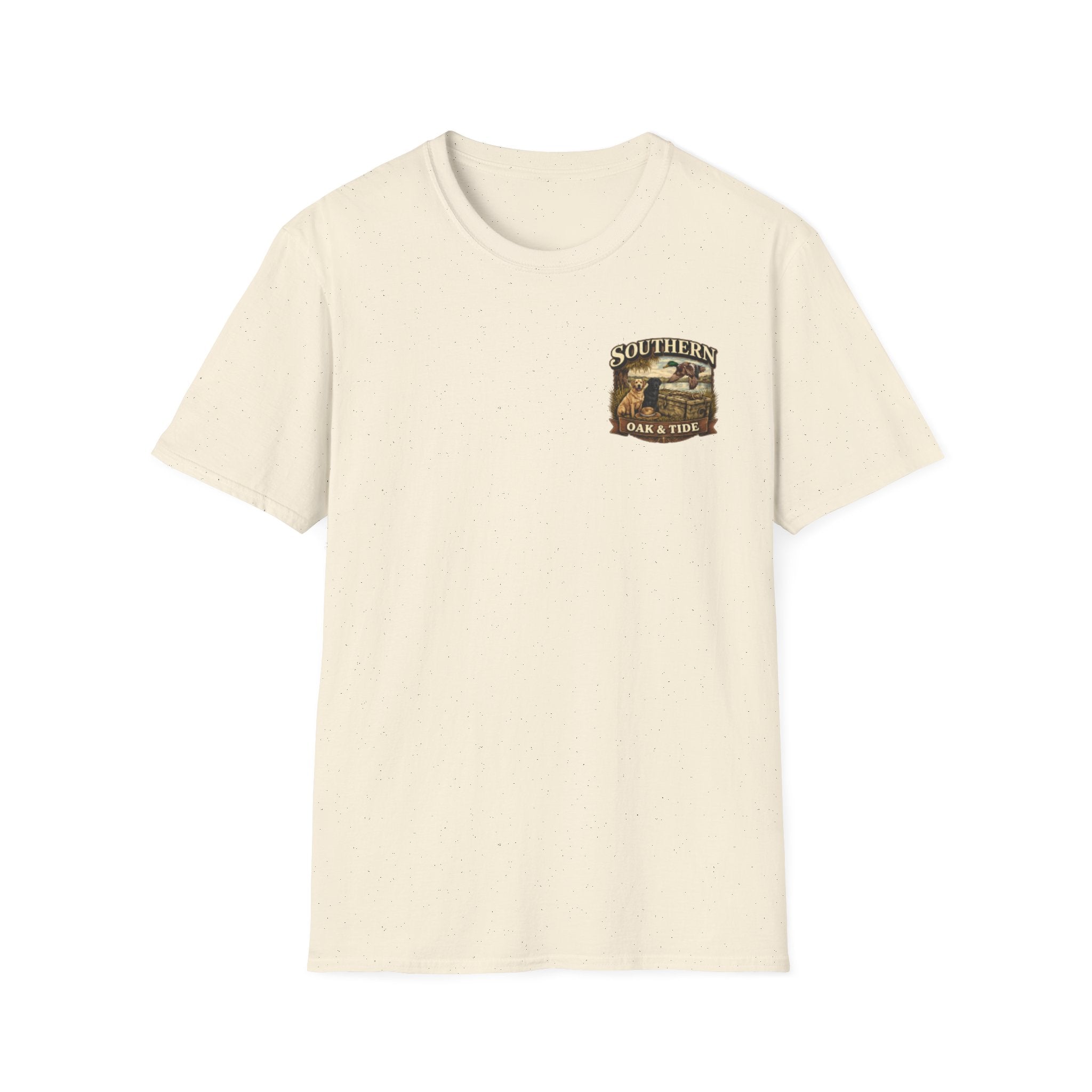 Southern Oak & Tide T-Shirt — Hunting Dogs, Duck & Sunset Graphic Tee