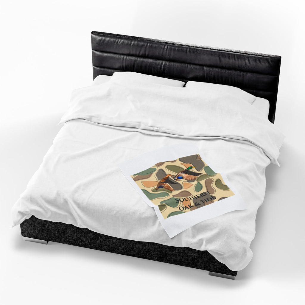 Mallard Ducks Camouflage Velveteen Plush Blanket | Southern Oak & Tide