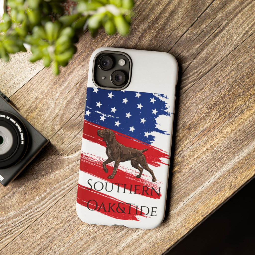 American Flag Pointer Dog phone case | Tough Cases