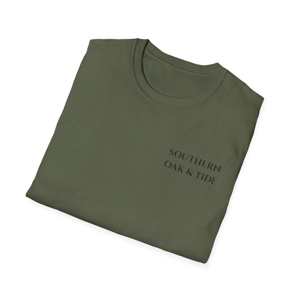 Patriotic Hunting Dog T-Shirt – “Southern Oak & Tide” USA Flag Tee