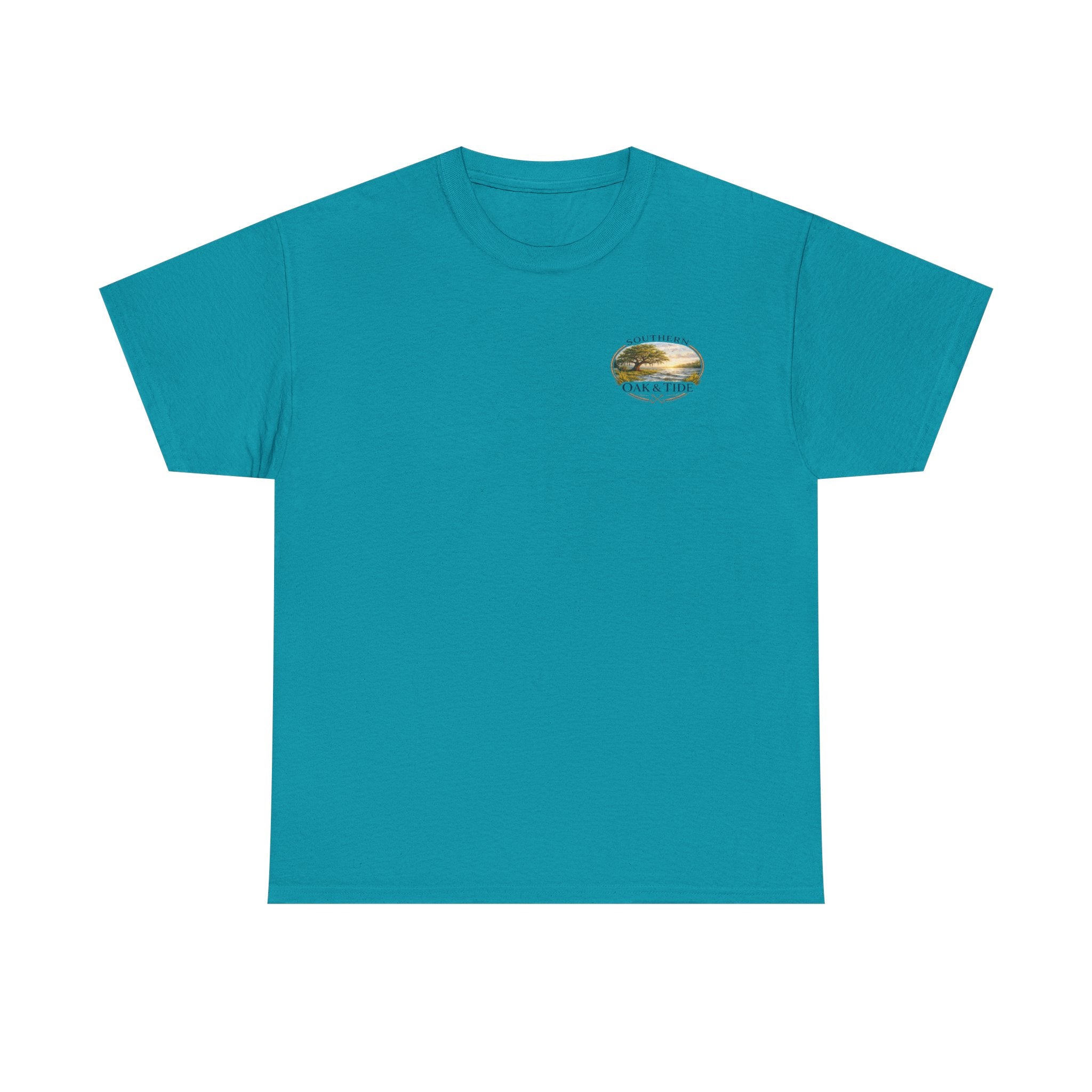 Unisex Heavy Cotton Tee(deer jumping across stream)