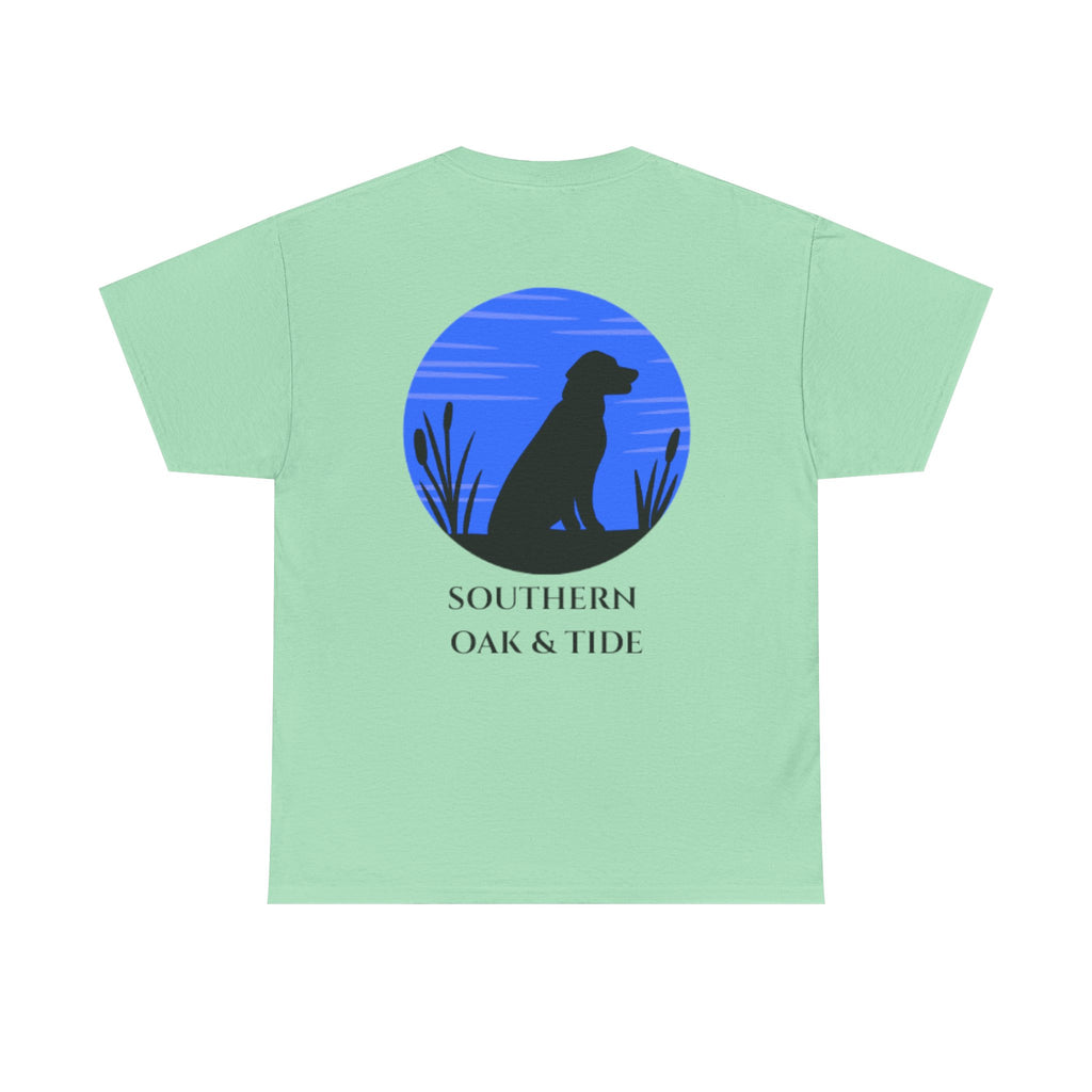 Unisex Heavy Cotton Tee(dog in sunset)