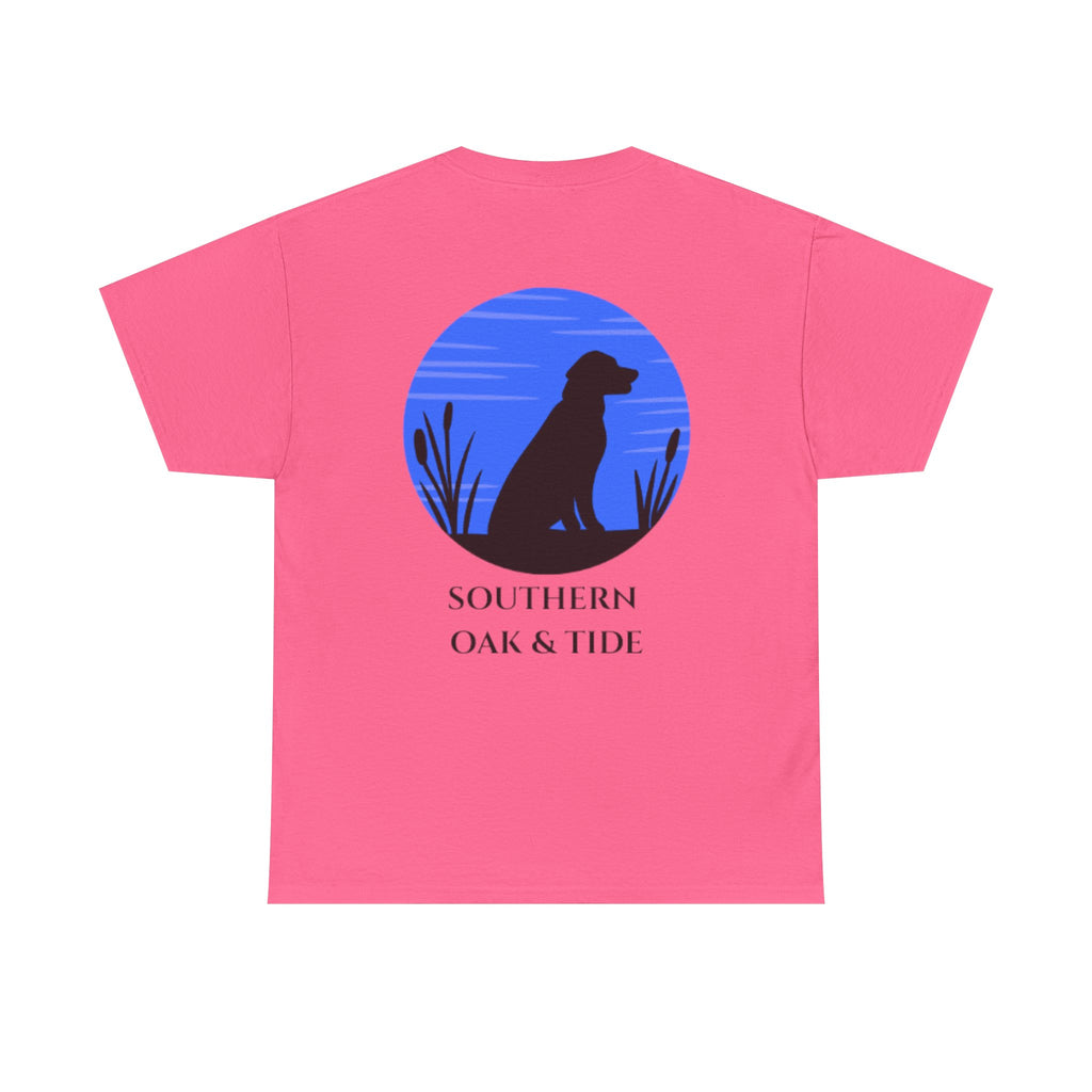 Unisex Heavy Cotton Tee(dog in sunset)