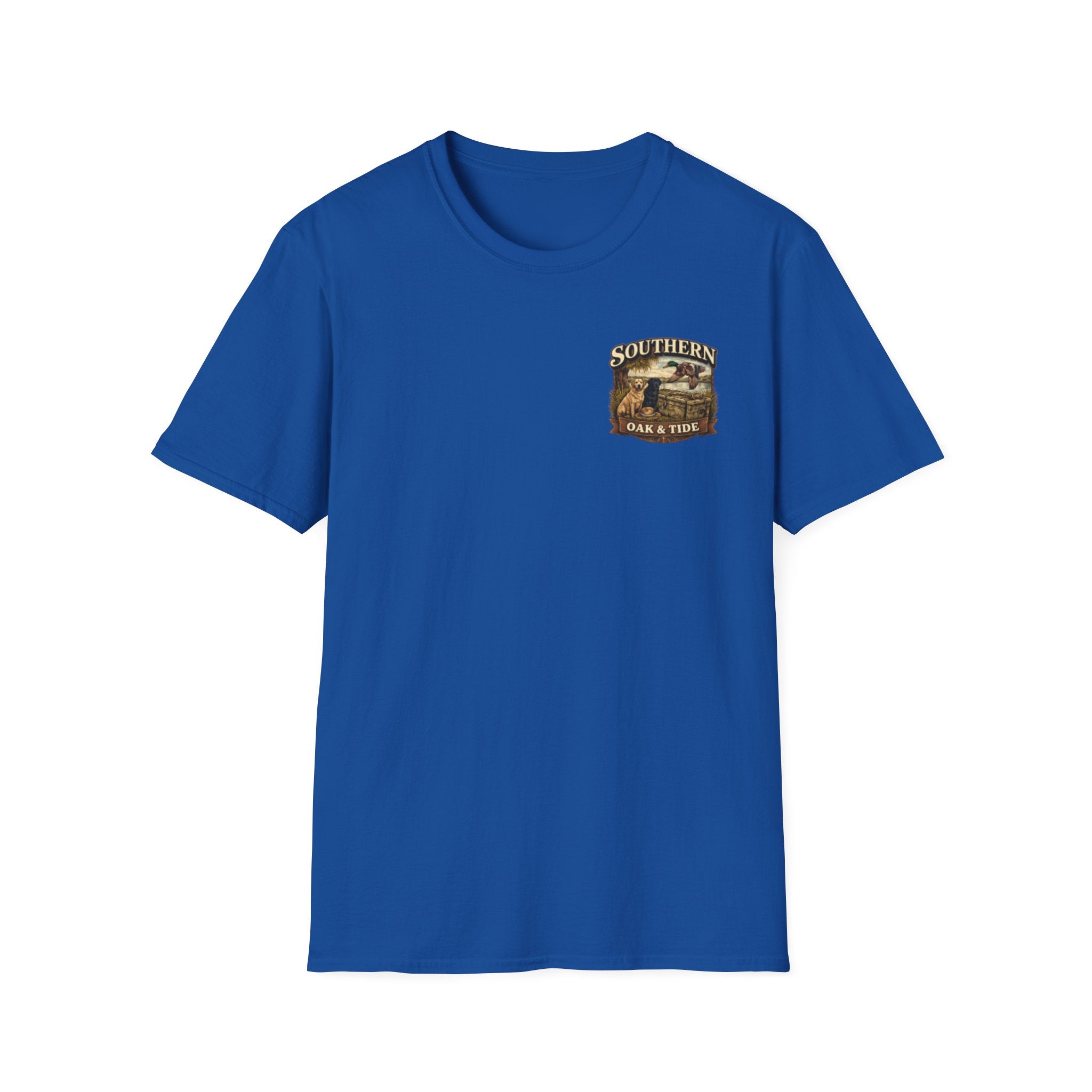 Southern Oak & Tide T-Shirt — Hunting Dogs, Duck & Sunset Graphic Tee