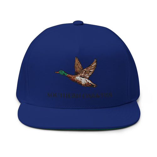 Duck Embroidered Flat Bill Cap — Southern Oak & Tide Logo