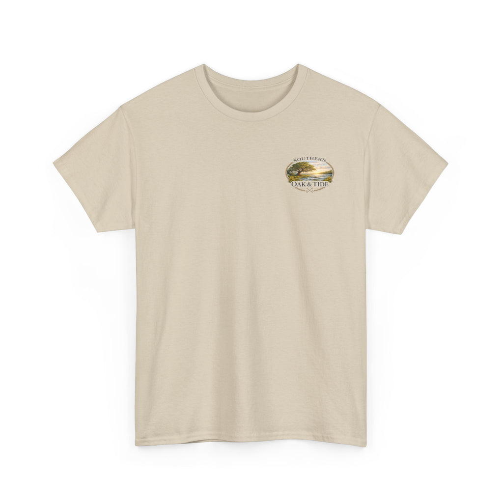 Unisex Heavy Cotton Tee(deer jumping across stream)