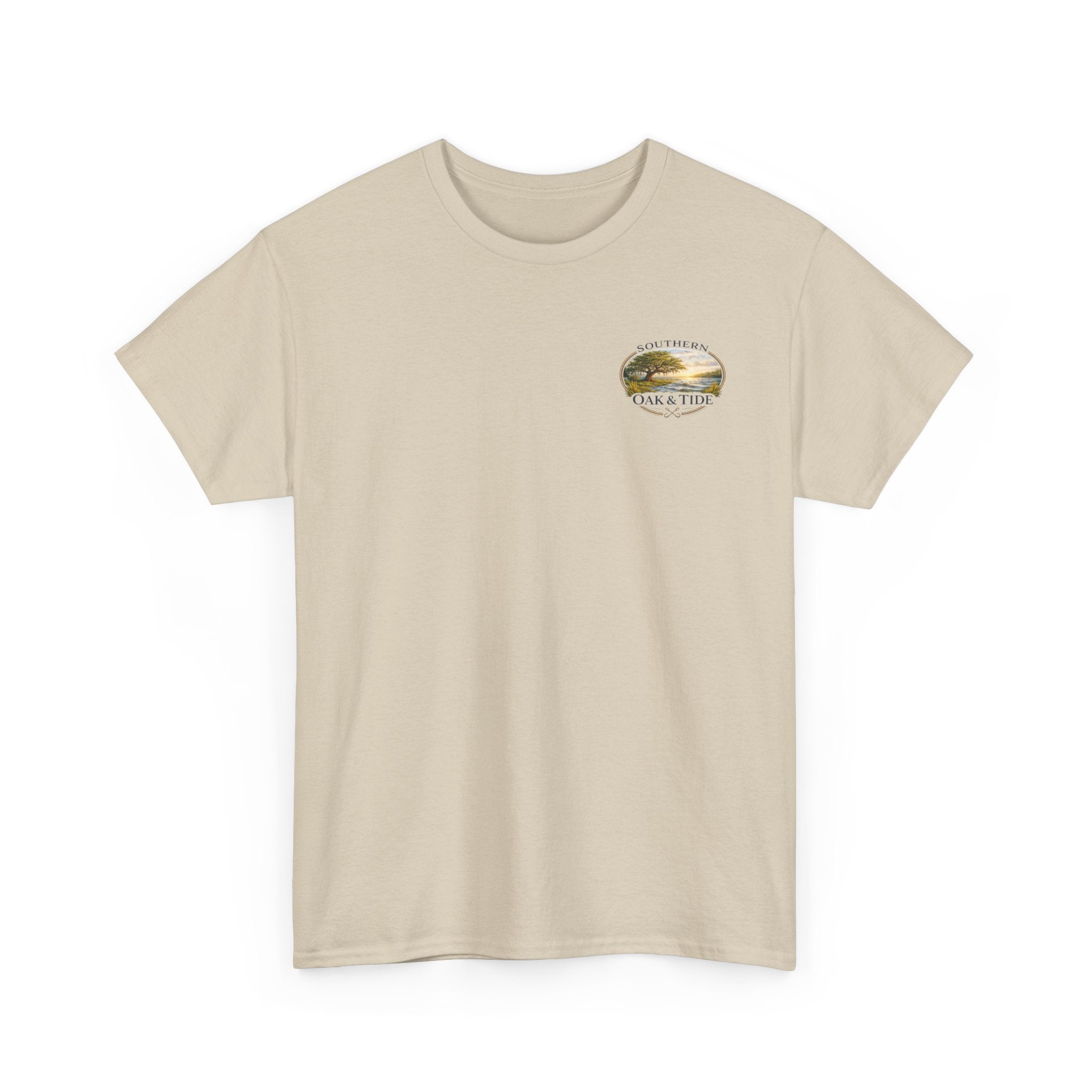 Unisex Heavy Cotton Tee(deer jumping across stream)