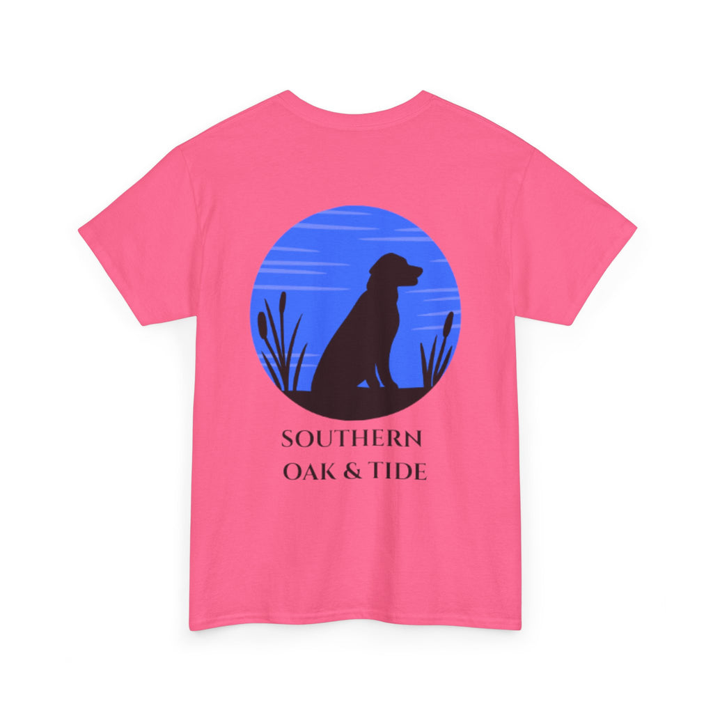 Unisex Heavy Cotton Tee(dog in sunset)