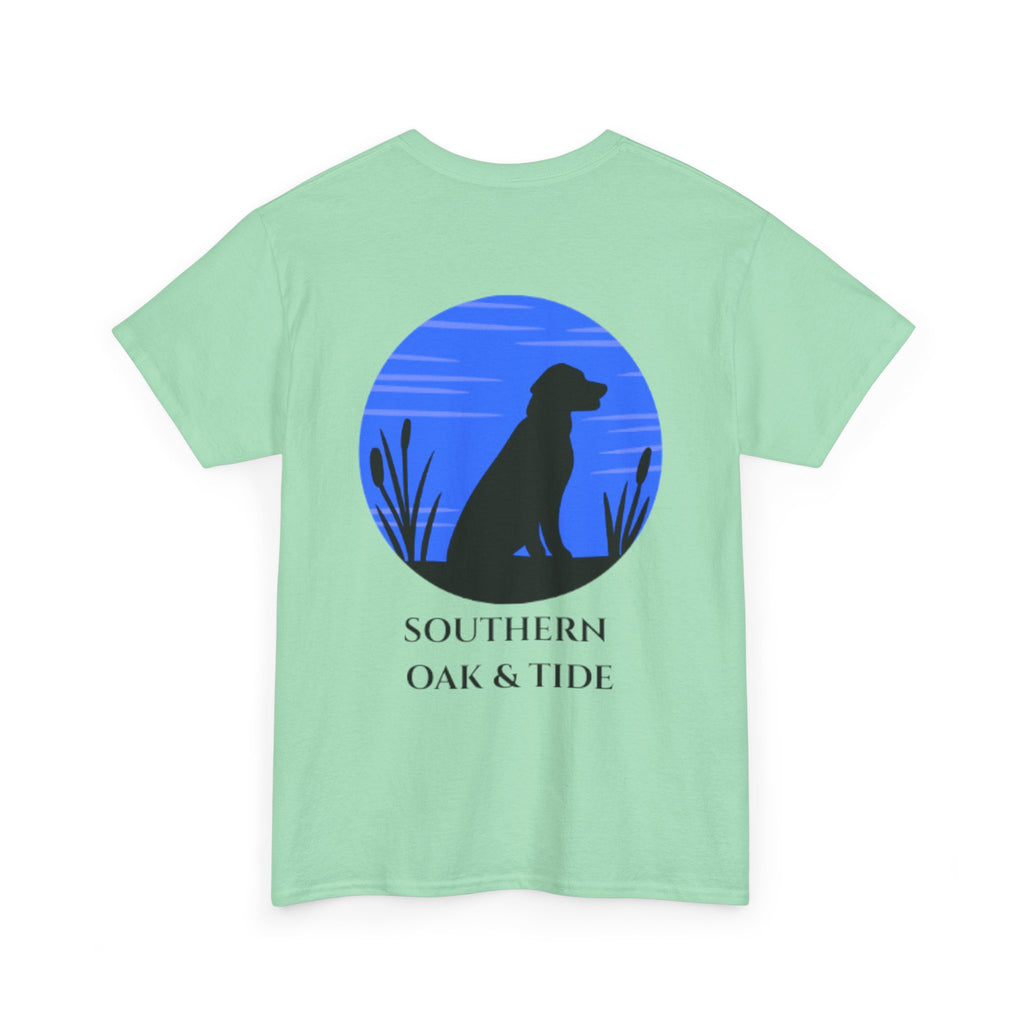 Unisex Heavy Cotton Tee(dog in sunset)