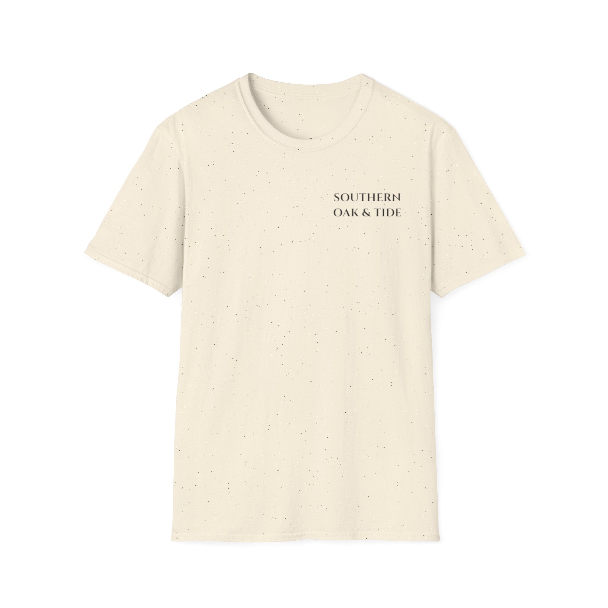 Southern Oaktide Fishing Tee — Sunset Boat Graphic T-Shirt