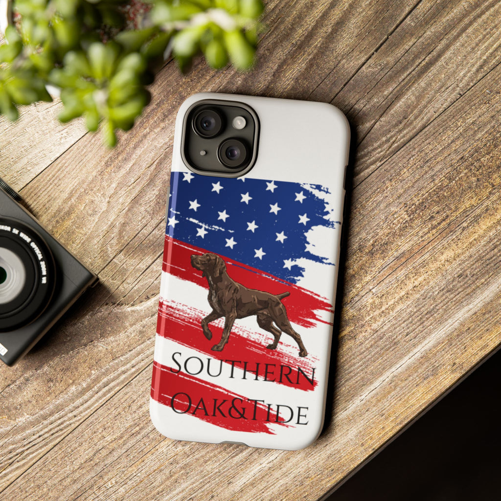 American Flag Pointer Dog phone case | Tough Cases