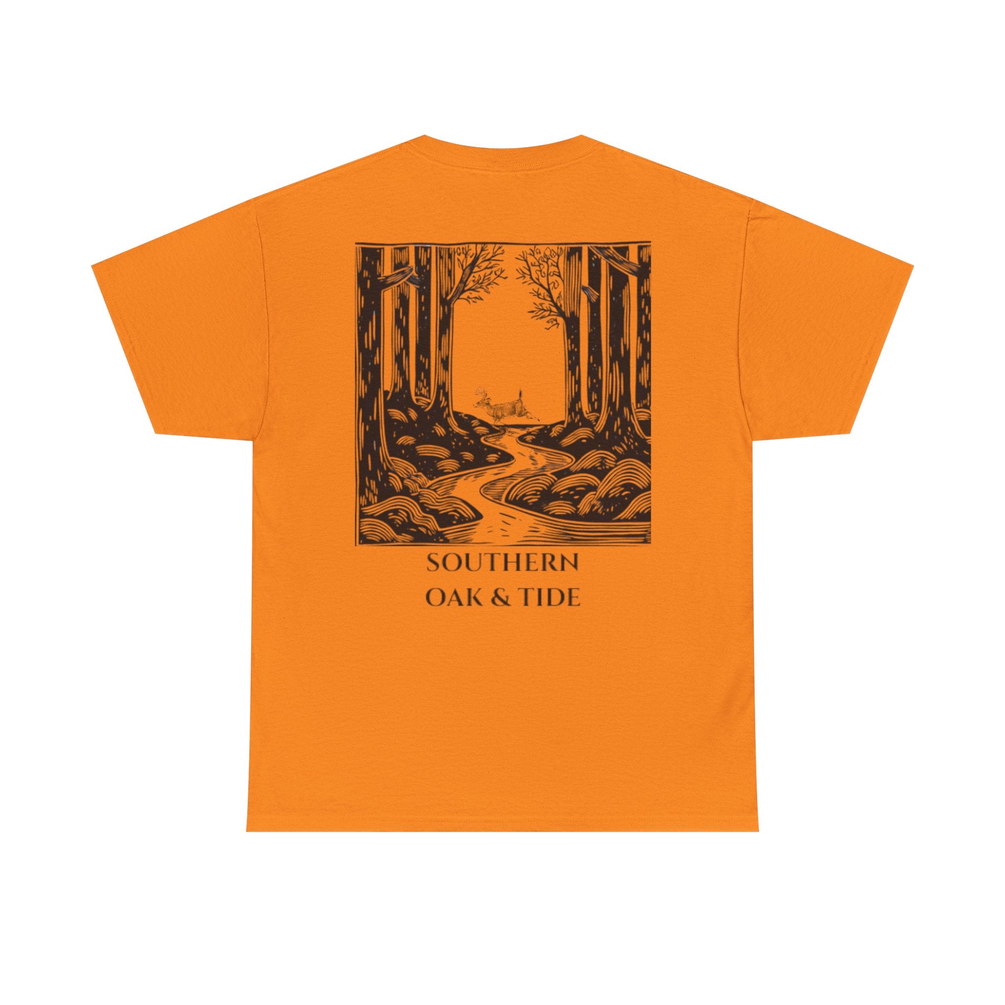 Unisex Heavy Cotton Tee(deer jumping across stream)