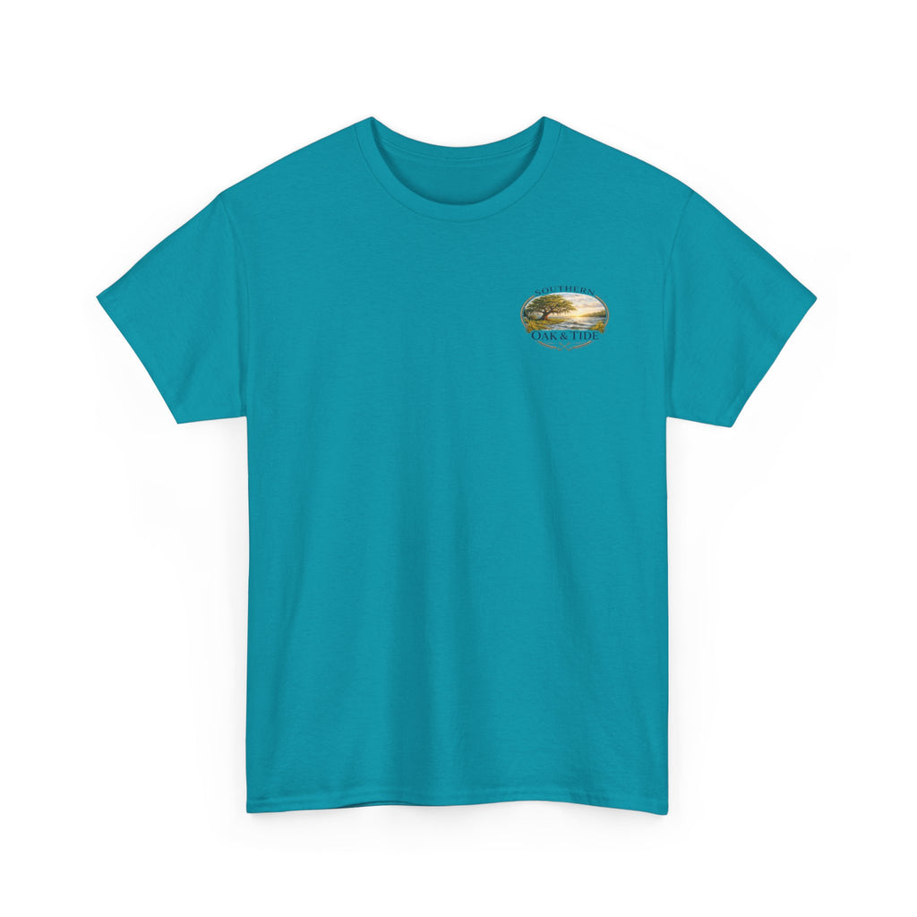 Unisex Heavy Cotton Tee(deer jumping across stream)