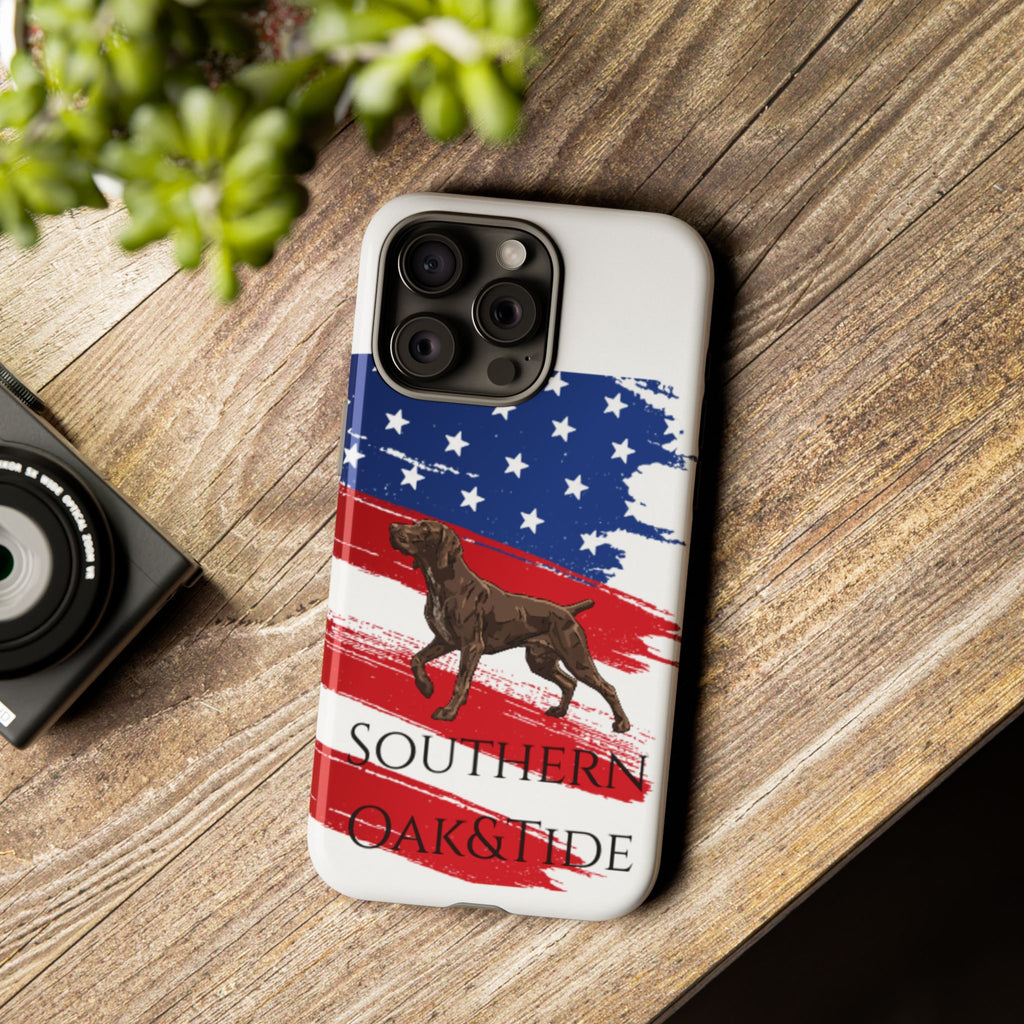 American Flag Pointer Dog phone case | Tough Cases