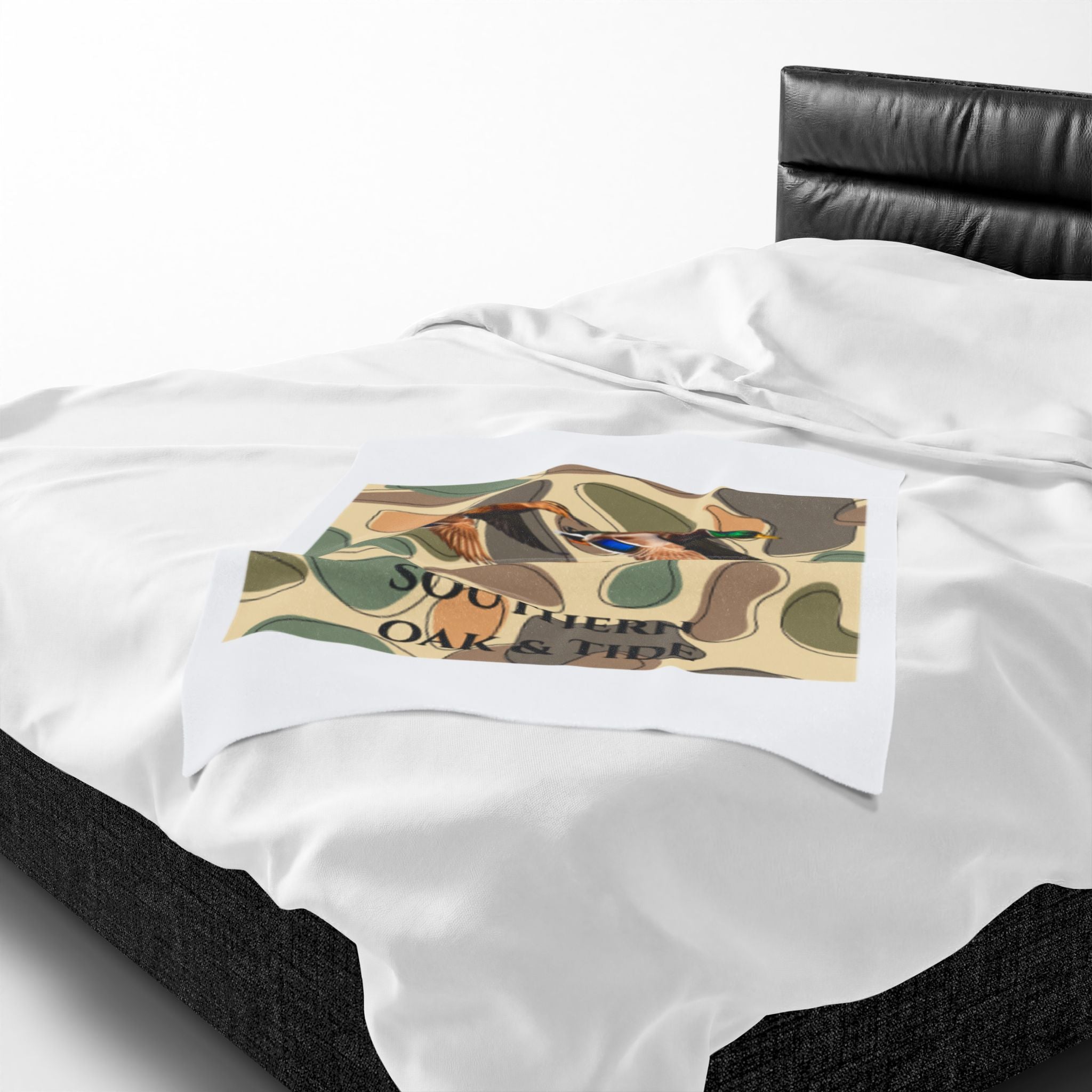 Mallard Ducks Camouflage Velveteen Plush Blanket | Southern Oak & Tide