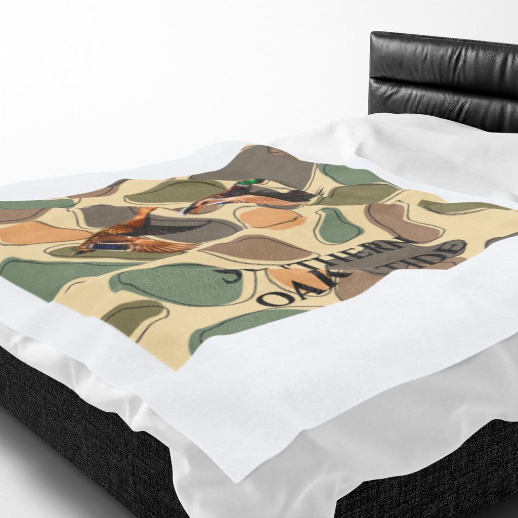 Mallard Ducks Camouflage Velveteen Plush Blanket | Southern Oak & Tide