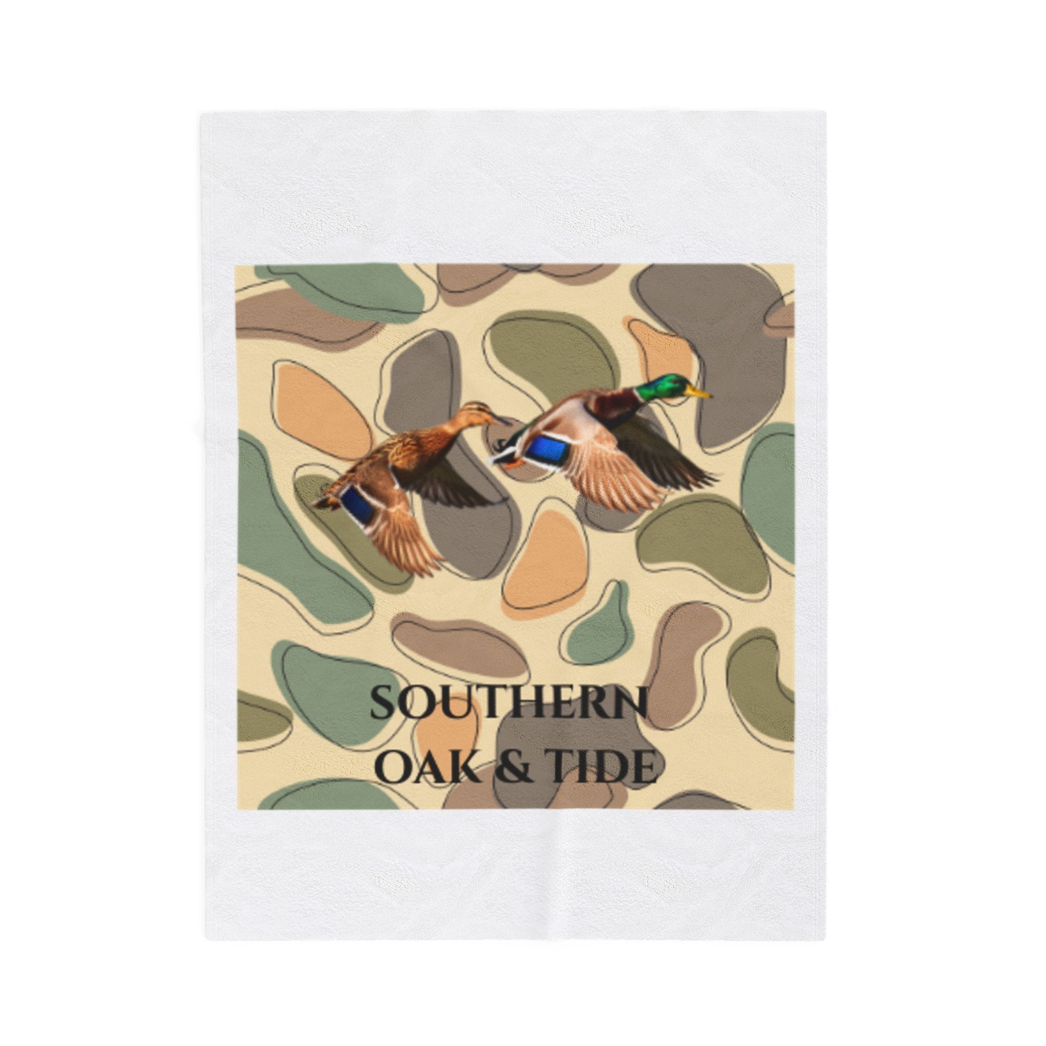 Mallard Ducks Camouflage Velveteen Plush Blanket | Southern Oak & Tide
