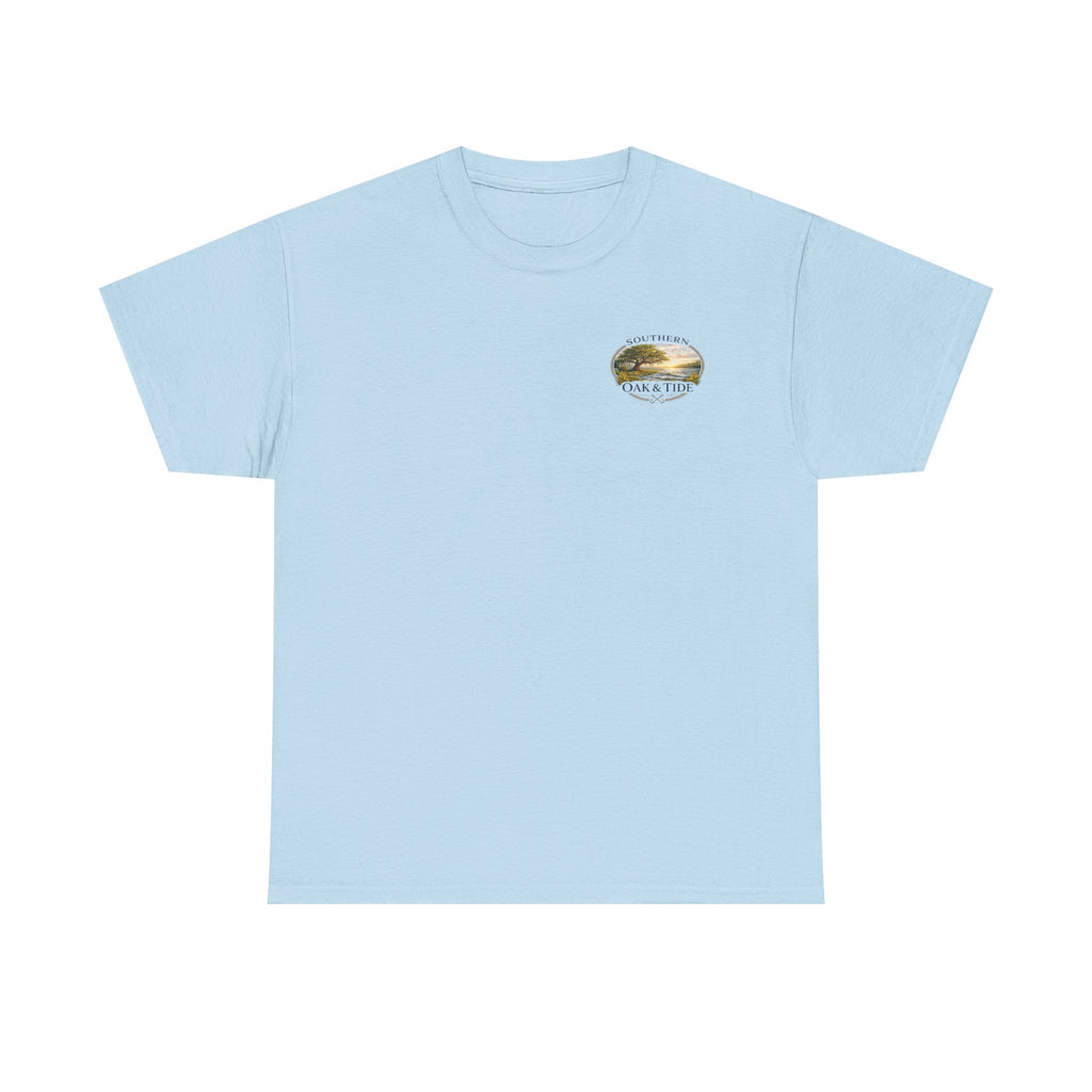 Unisex Heavy Cotton Tee(deer jumping across stream)