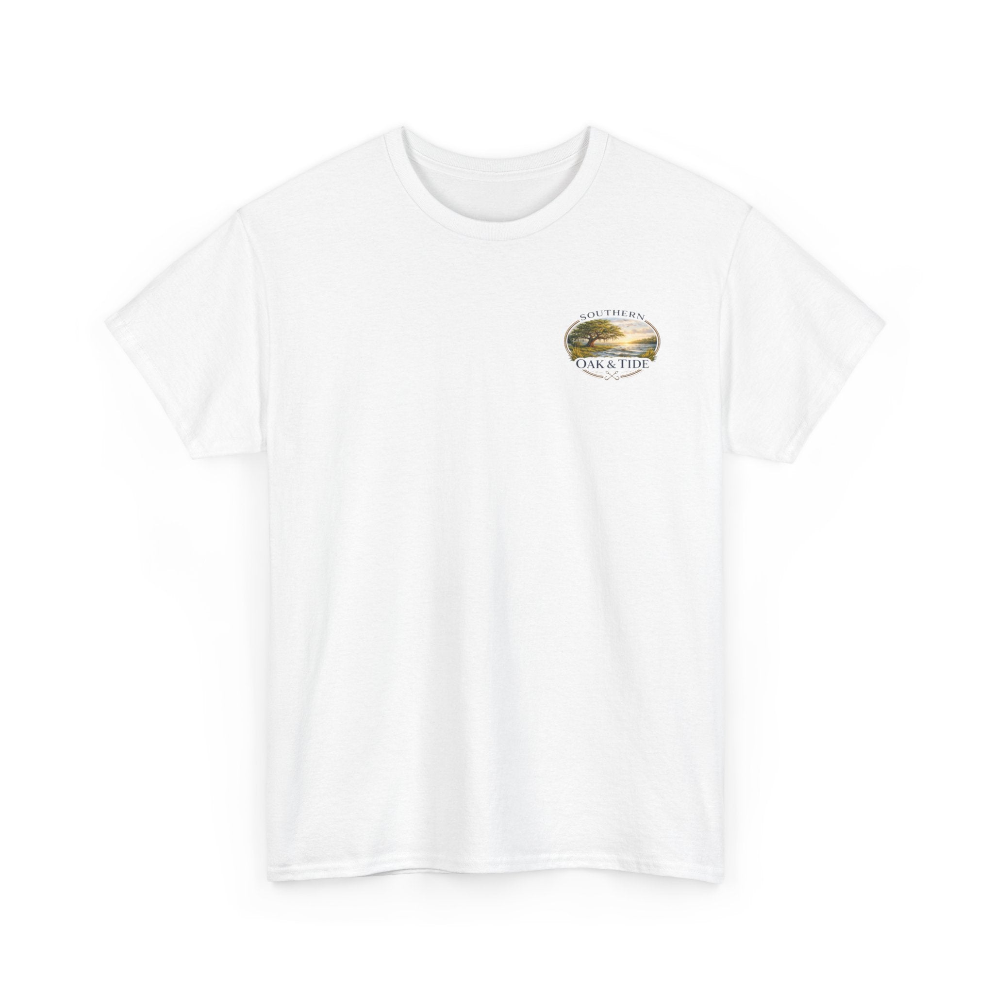 Unisex Heavy Cotton Tee(deer jumping across stream)