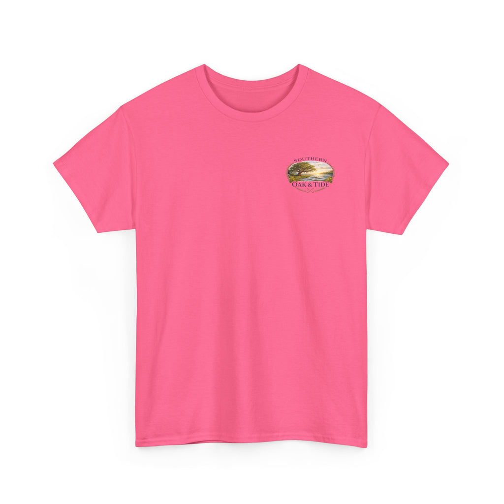 Unisex Heavy Cotton Tee(deer jumping across stream)