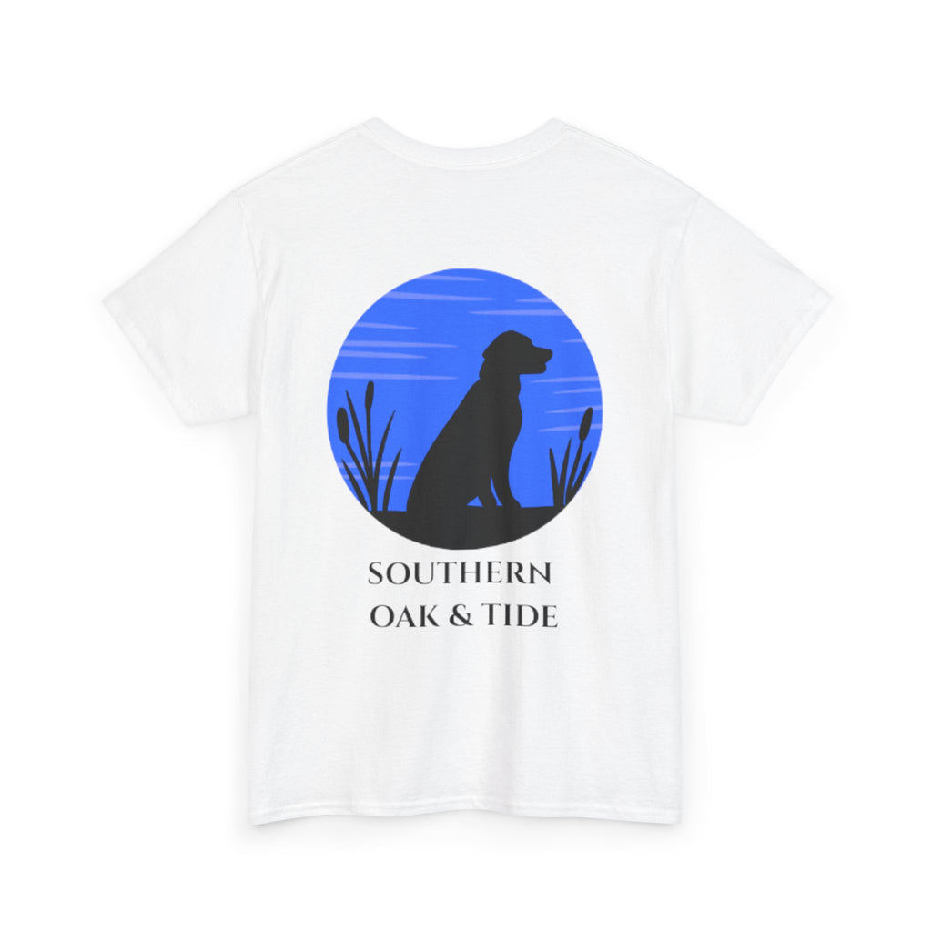 Unisex Heavy Cotton Tee(dog in sunset)
