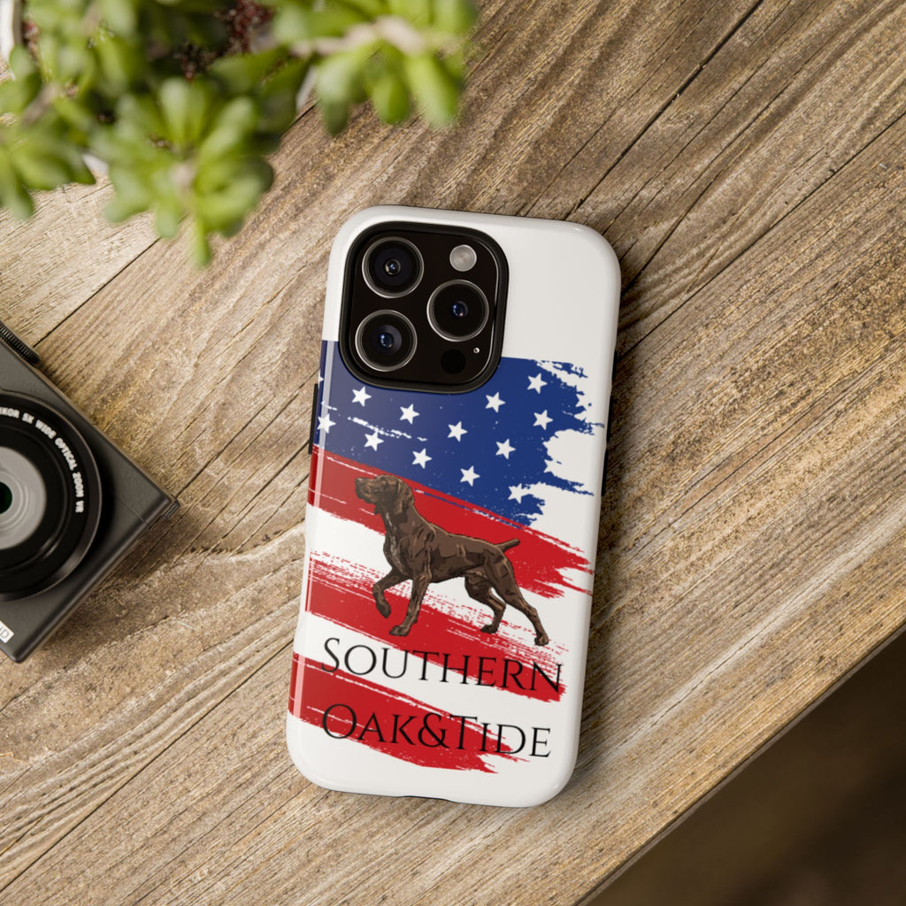 American Flag Pointer Dog phone case | Tough Cases