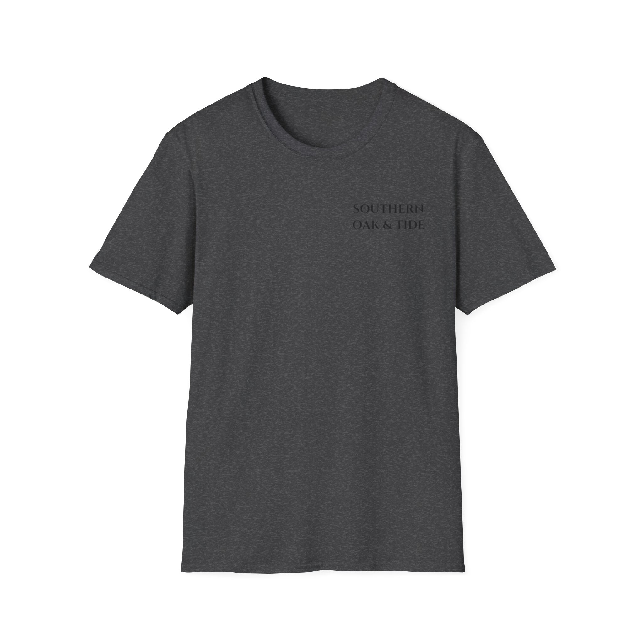 Southern Oaktide Fishing Tee — Sunset Boat Graphic T-Shirt