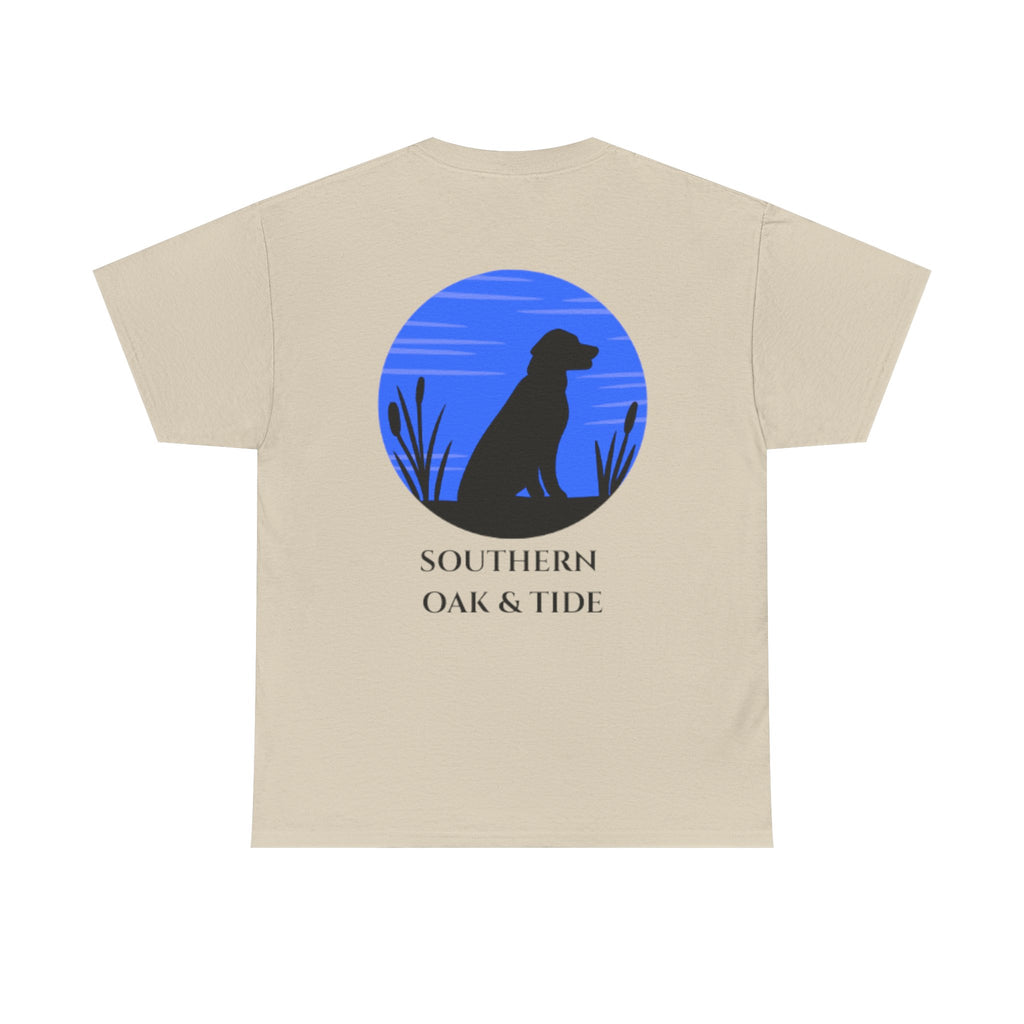 Unisex Heavy Cotton Tee(dog in sunset)